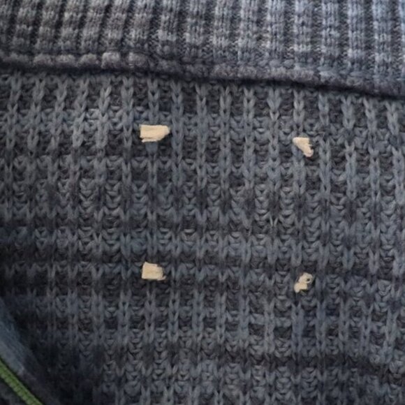 Aerie Womens Blue S Oversized Striped Wool Pullover Lounge Slouchy Sweater - Picture 10 of 14